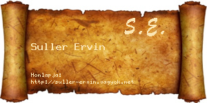 Suller Ervin névjegykártya