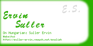 ervin suller business card